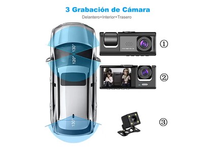 Foto 5 | Cámara De Tablero Hd De 1080p Cámara De Coche Pantalla De 2