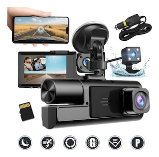 Foto 1 | Cámara Automóvil Carro Wifl De 3 Canales Carro Dash Cam Hd