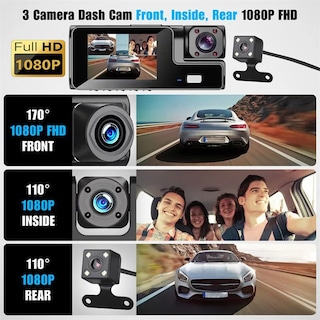 Foto 3 | Cámara Automóvil Carro Wifl De 3 Canales Carro Dash Cam Hd