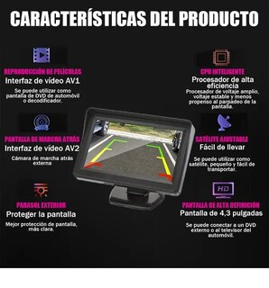 Foto 3 | Kit Camara Reversa Hd Auto Camioneta Impermeable Universal