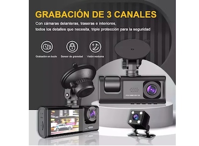 Foto 2 | Cámara Para Automóvil Hd 1080p Dashcamera 3 En 1 Con Audio