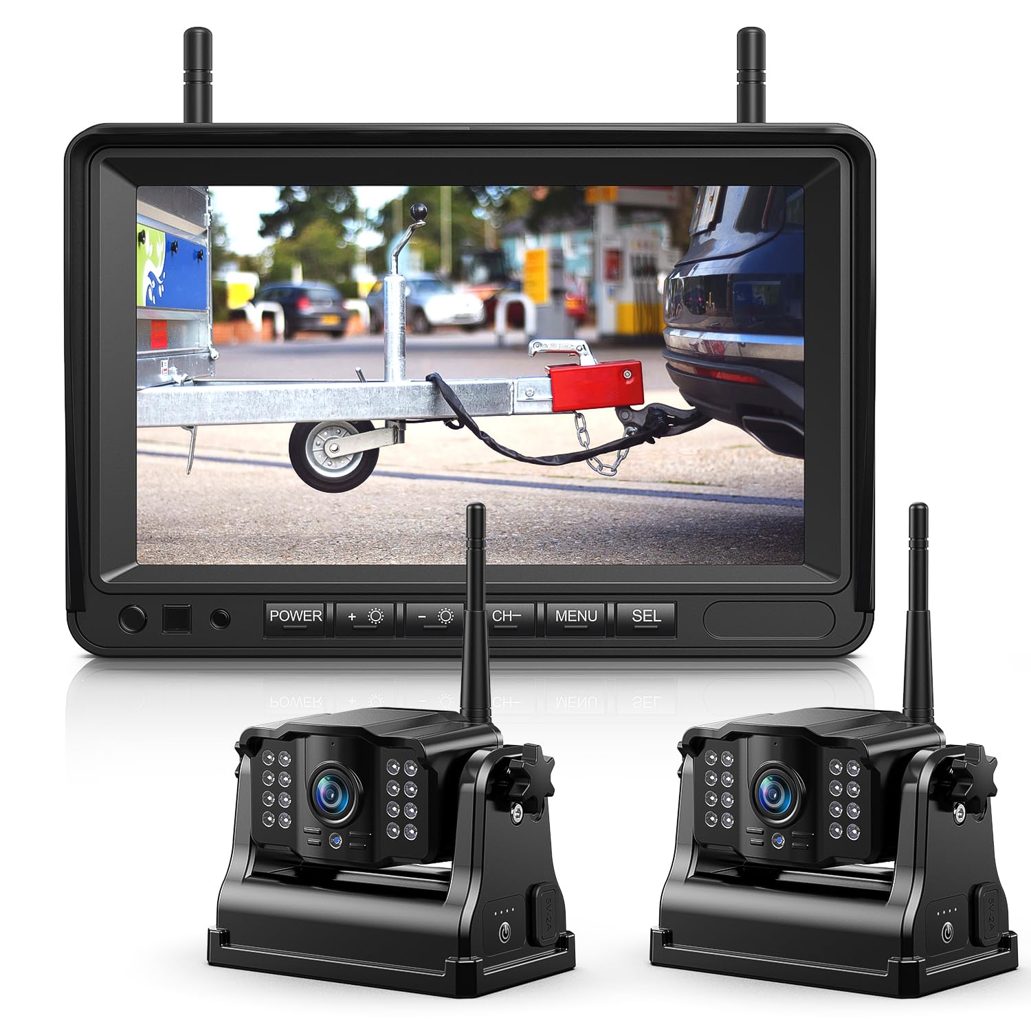 Foto 1 | Cámara De Respaldo Inalámbrica Erapta Act702 Con Monitor 1080p De 7 Pulgadas - Venta Internacional.