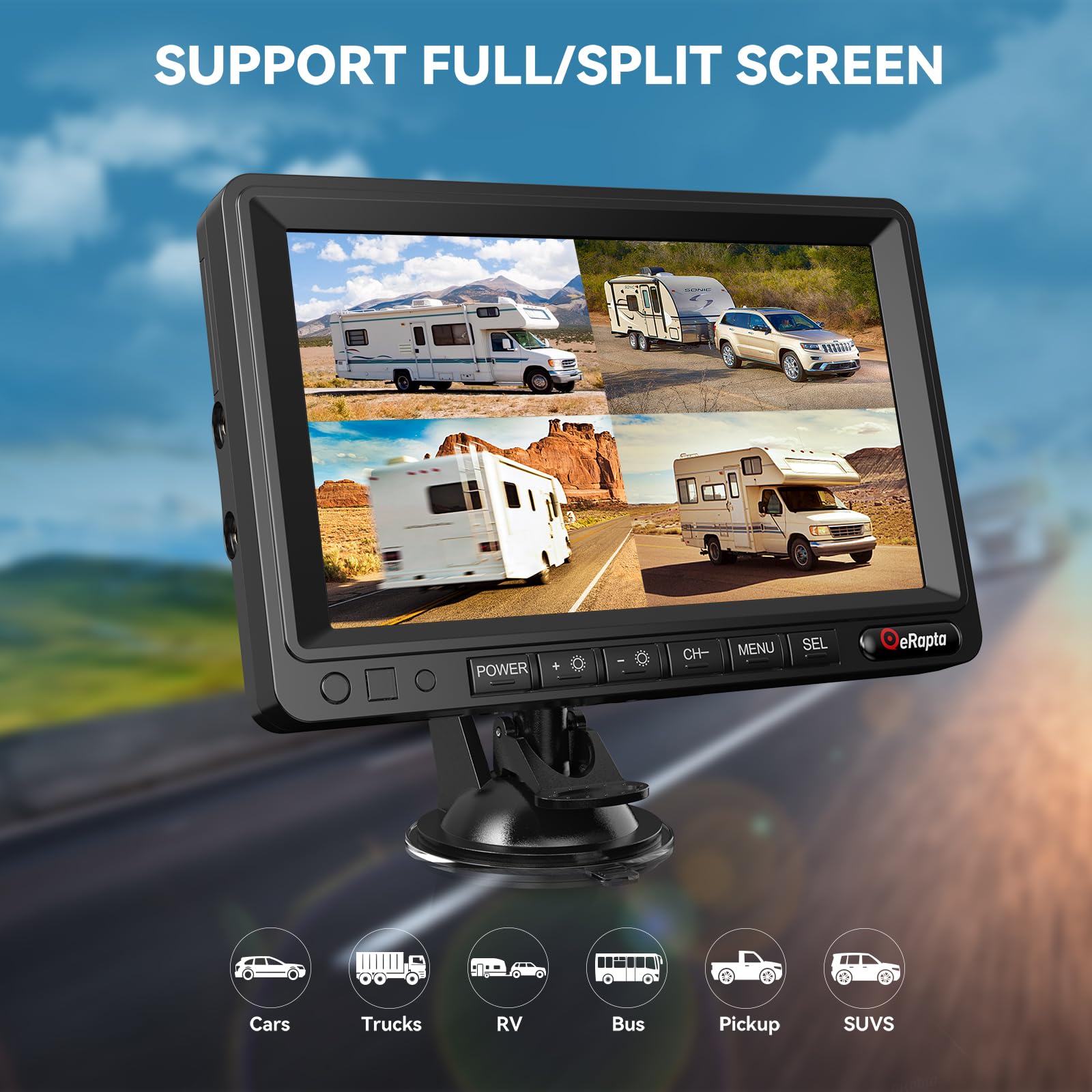 Foto 7 | Cámara De Respaldo Inalámbrica Erapta Act702 Con Monitor 1080p De 7 Pulgadas - Venta Internacional.