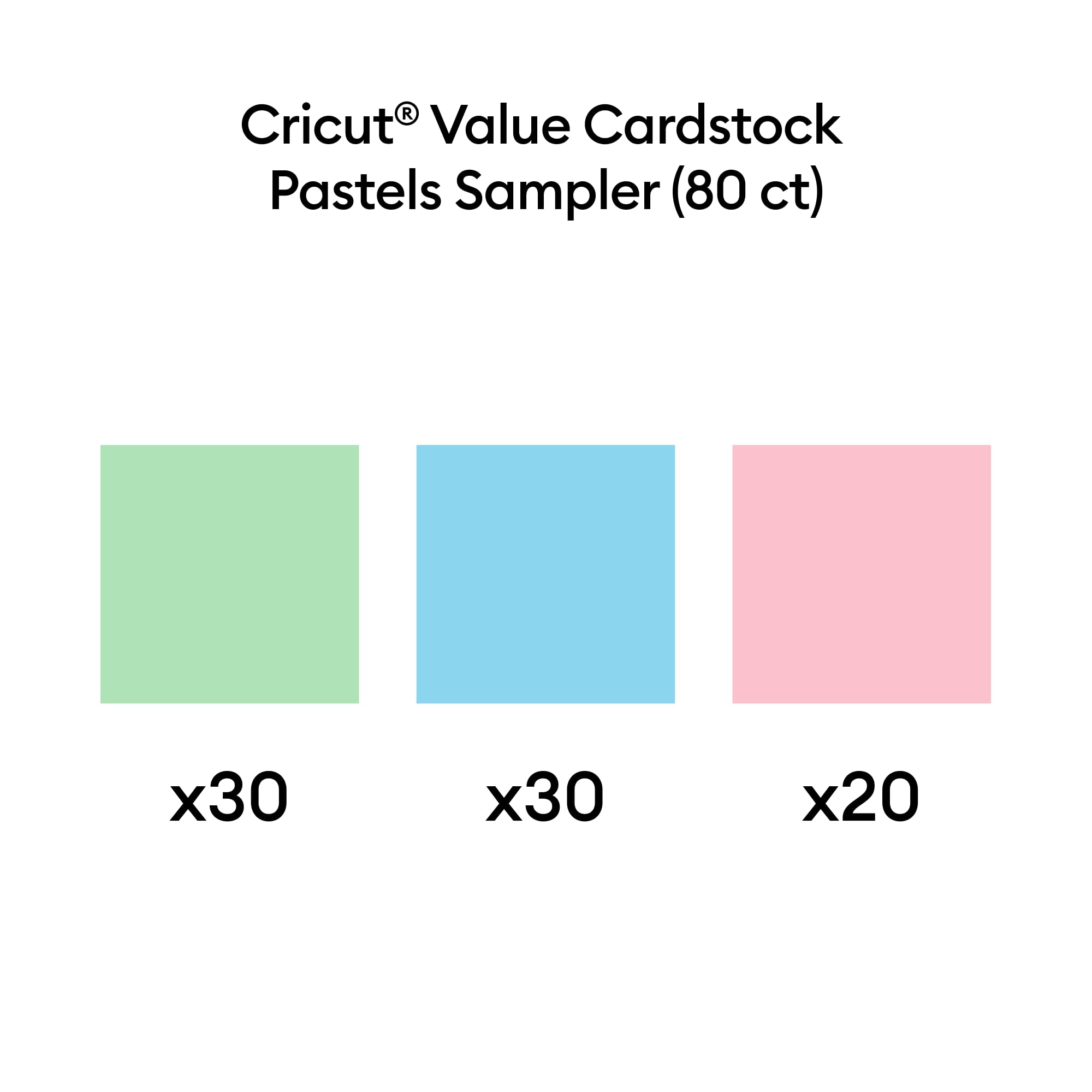 Foto 2 | Sampler Cricut Value Pastels De Cartulina, 80 Hojas, 21,6 X 27,9 Cm - Venta Internacional.