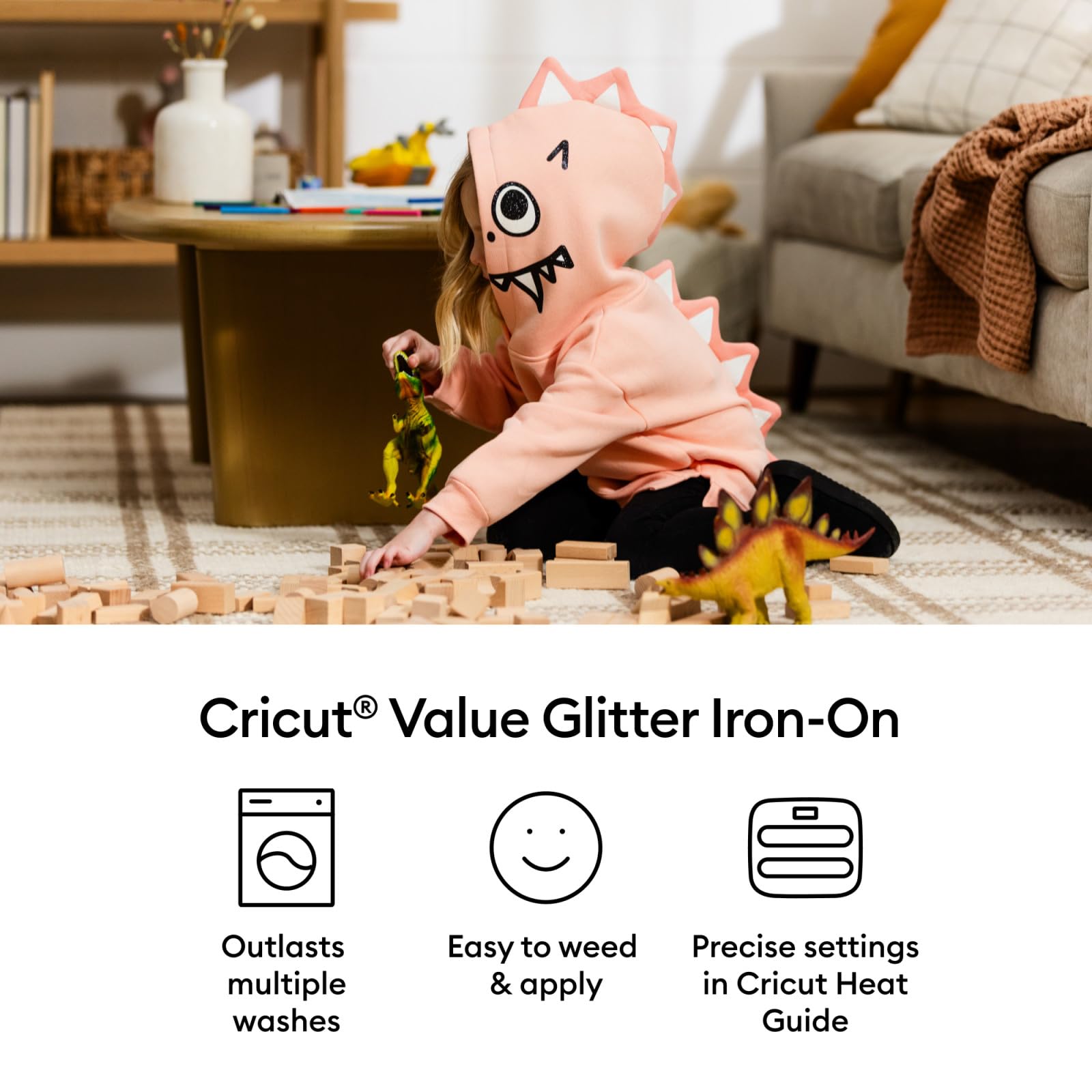 Foto 3 | Vinilo De Transferencia De Calor Cricut Value Con Purpurina Sobre Plancha Negra - Venta Internacional.