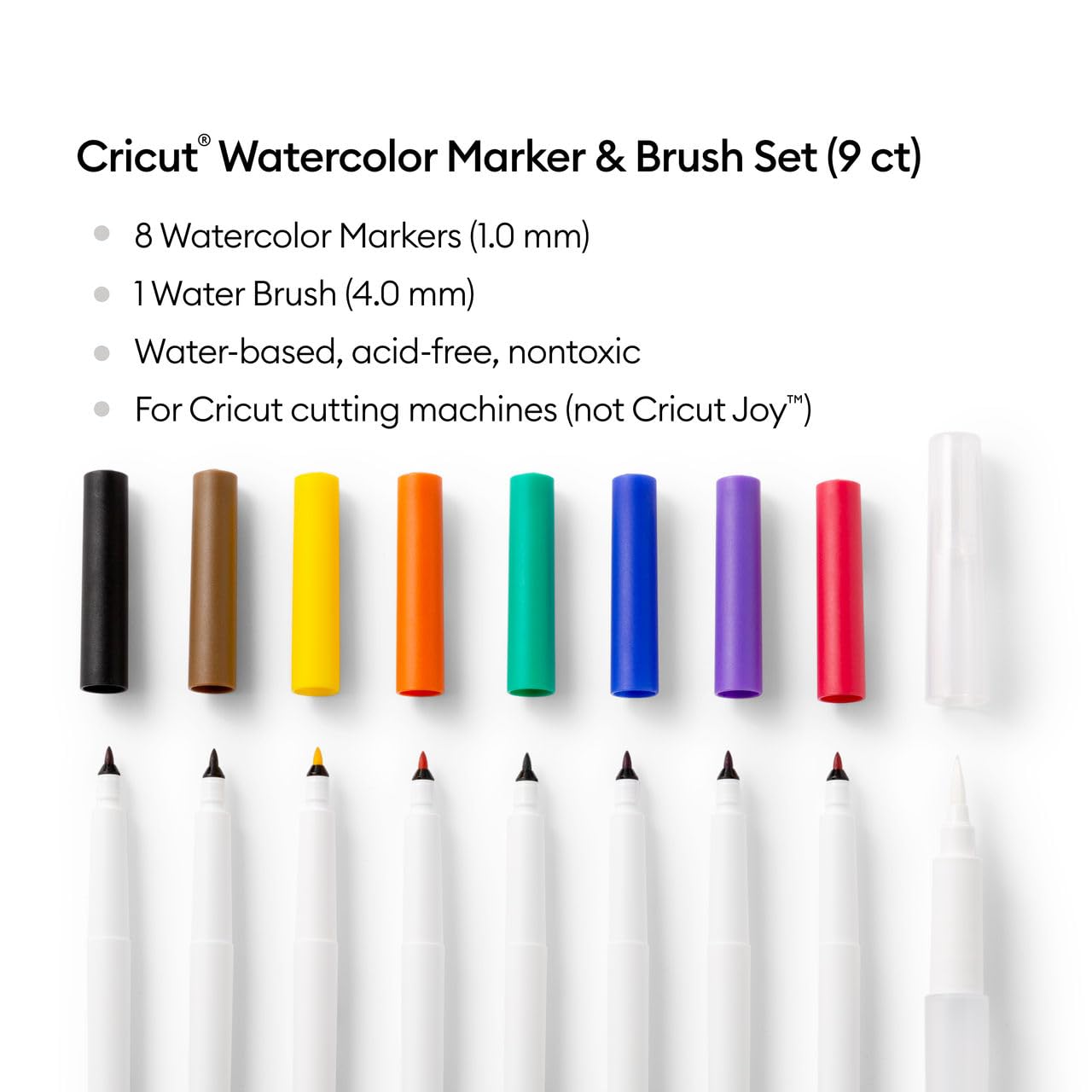 Foto 3 | Set De Rotuladores Y Pinceles Para Acuarela Cricut Watercolor De 9 Unidades - Venta Internacional.