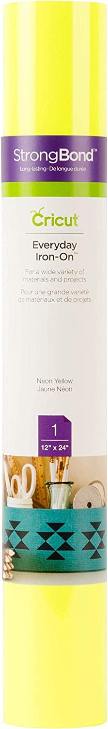 Rollo De Vinilo Iron On Cricut Everyday, Amarillo Neón, 60 X 60 Cm - Venta Internacional.