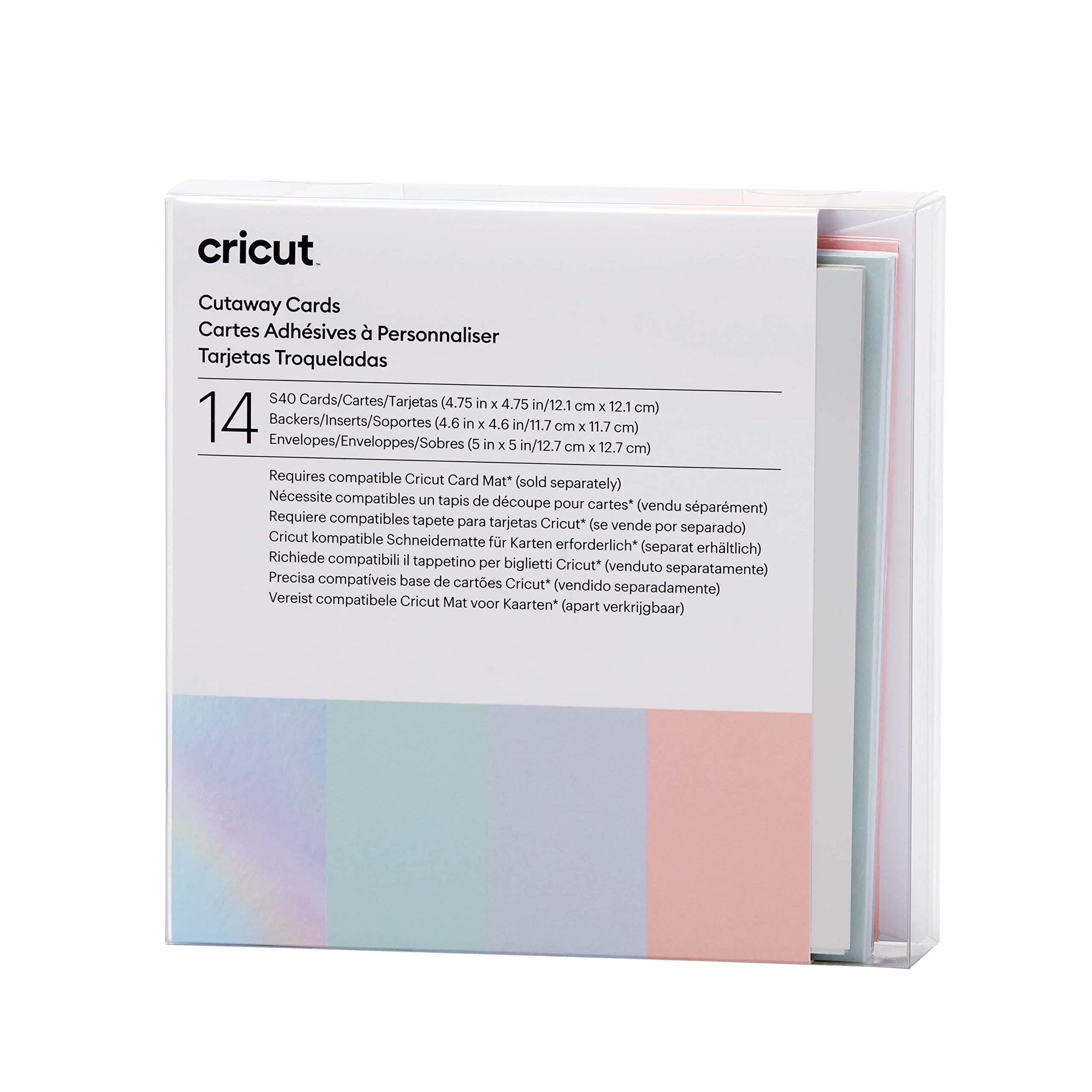 Foto 2 pulgar | Muestreador Card Cricut Cutaway Pastel S40 Con Adhesivo (14 Unidades) - Venta Internacional.