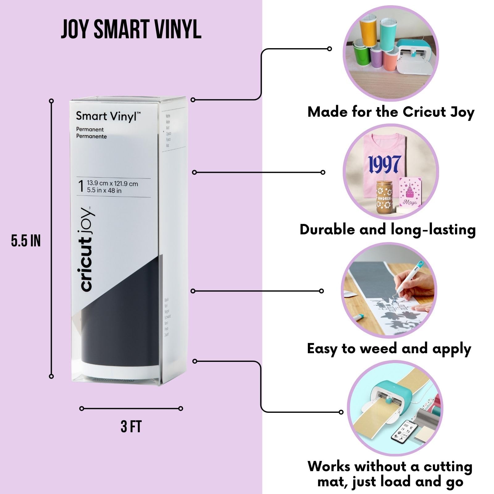 Foto 4 | Craft Machine Cricut Joy Con Vinilo Inteligente, Cinta De Transferencia Y Herramienta - Venta Internacional.