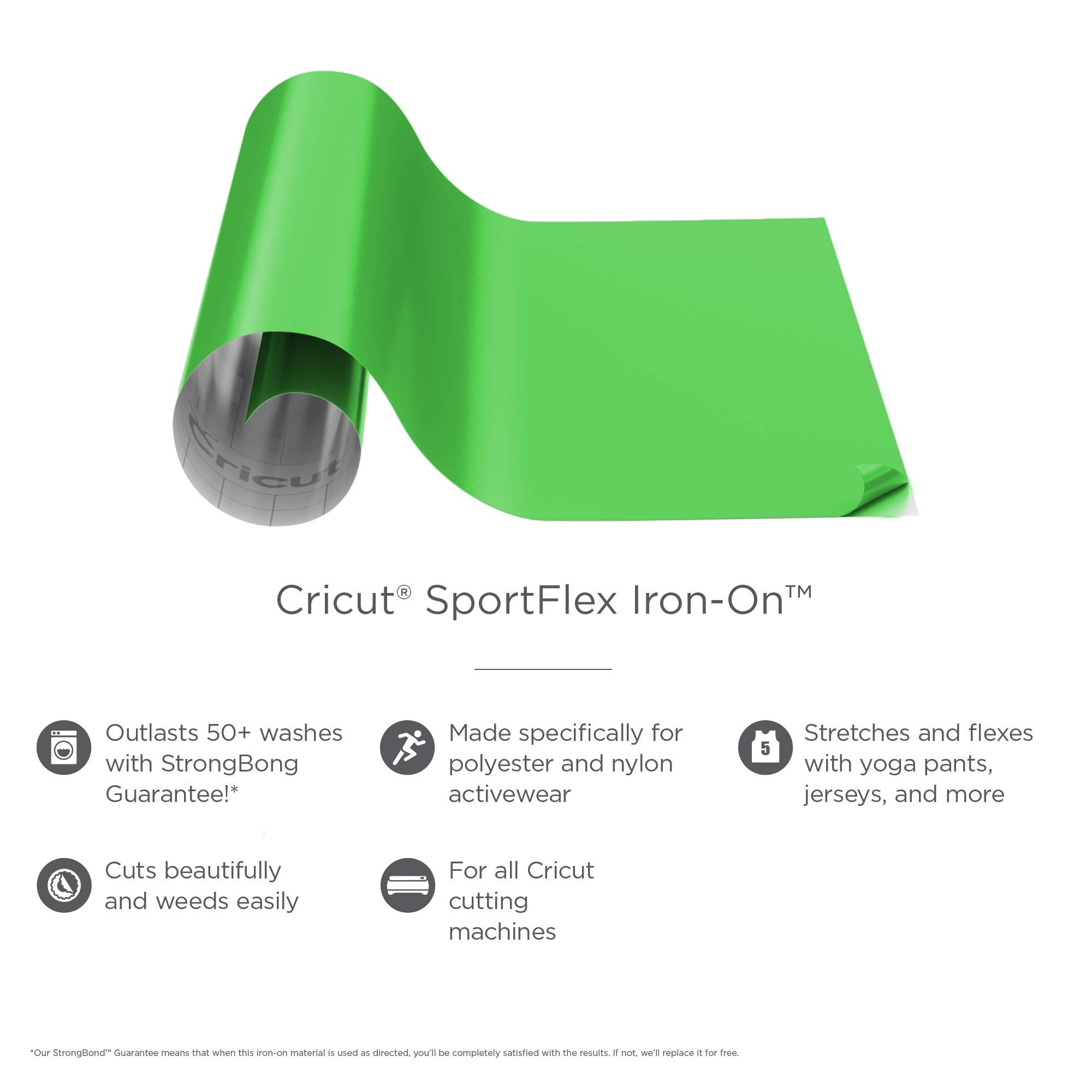 Foto 3 pulgar | Vinilo Termoadhesivo Cricut Sportflex Verde Neón Para Ropa Deportiva - Venta Internacional.
