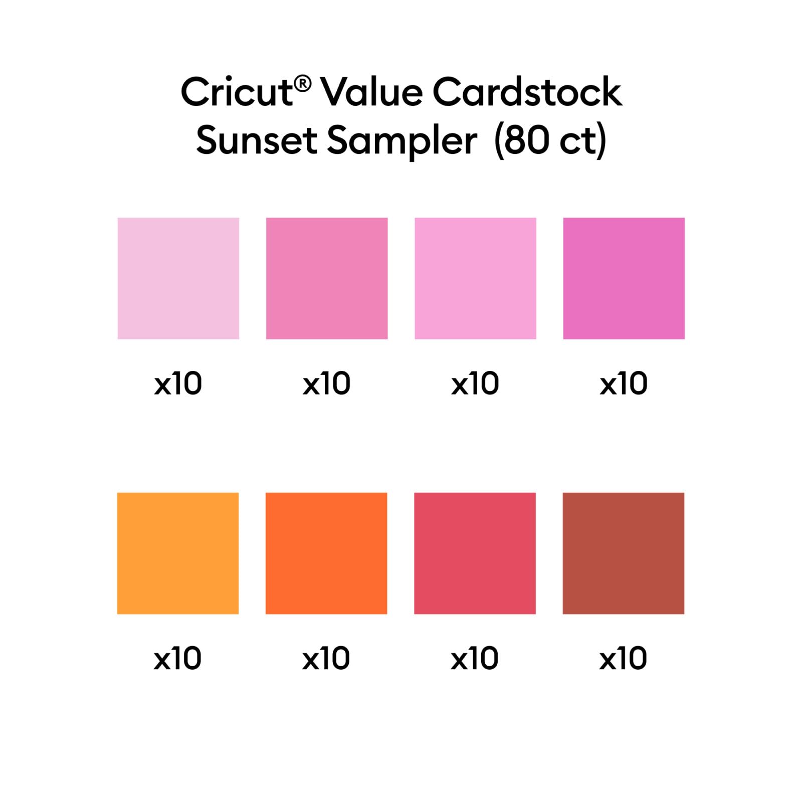 Foto 3 pulgar | Cartulina Cricut Value Sunset Sampler, 80 Hojas - Venta Internacional.