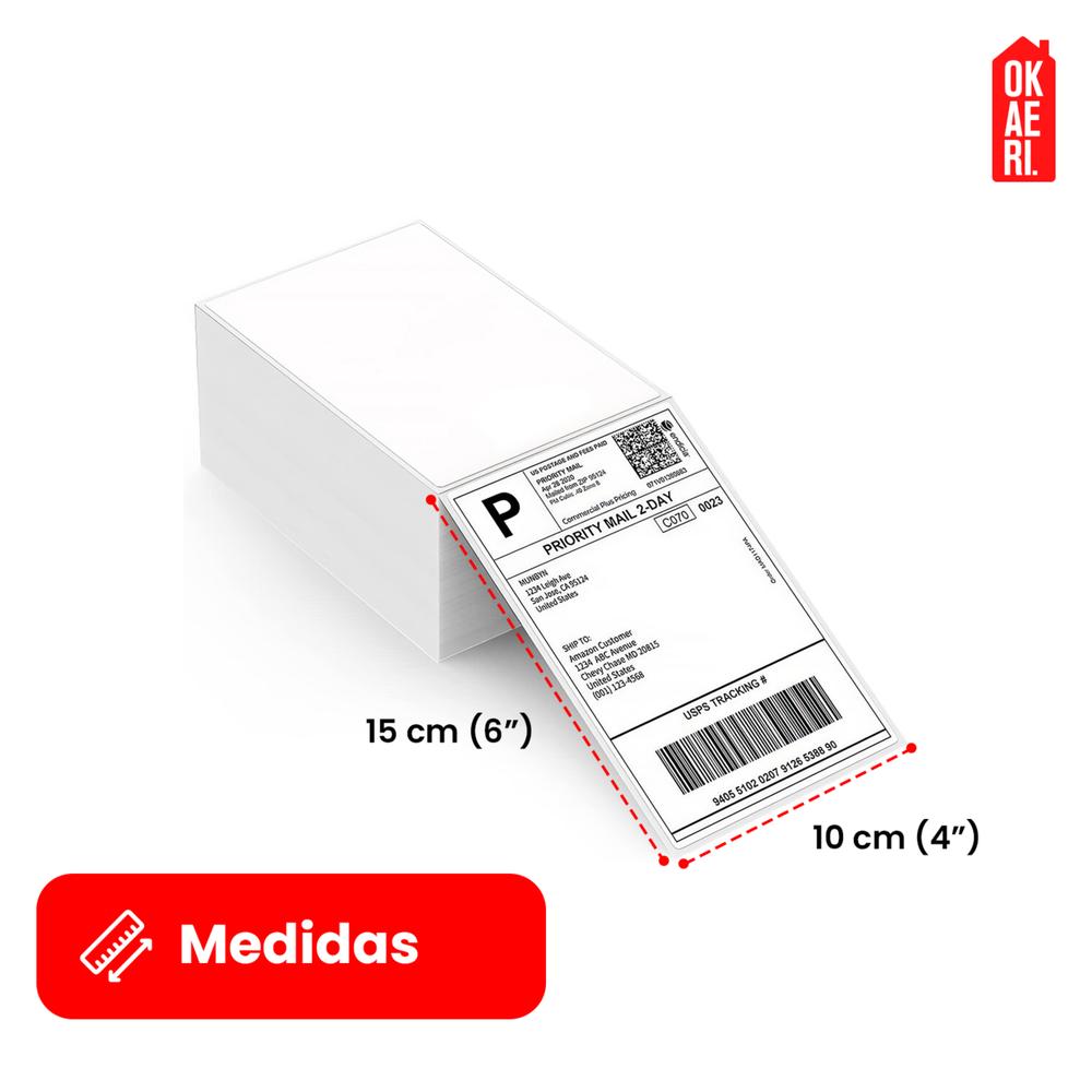 Foto 3 pulgar | Etiqueta Térmica Adhesiva 10x15cm CURSOR 1000 Pzs Blanco