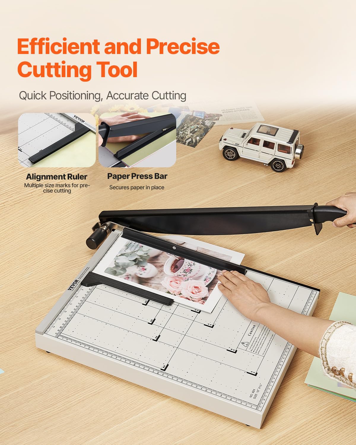 Foto 2 | Cortador De Papel Vevor, Recortadora Guillotina De 18 Cm De Longitud Cortada, 15 Hojas - Venta Internacional.