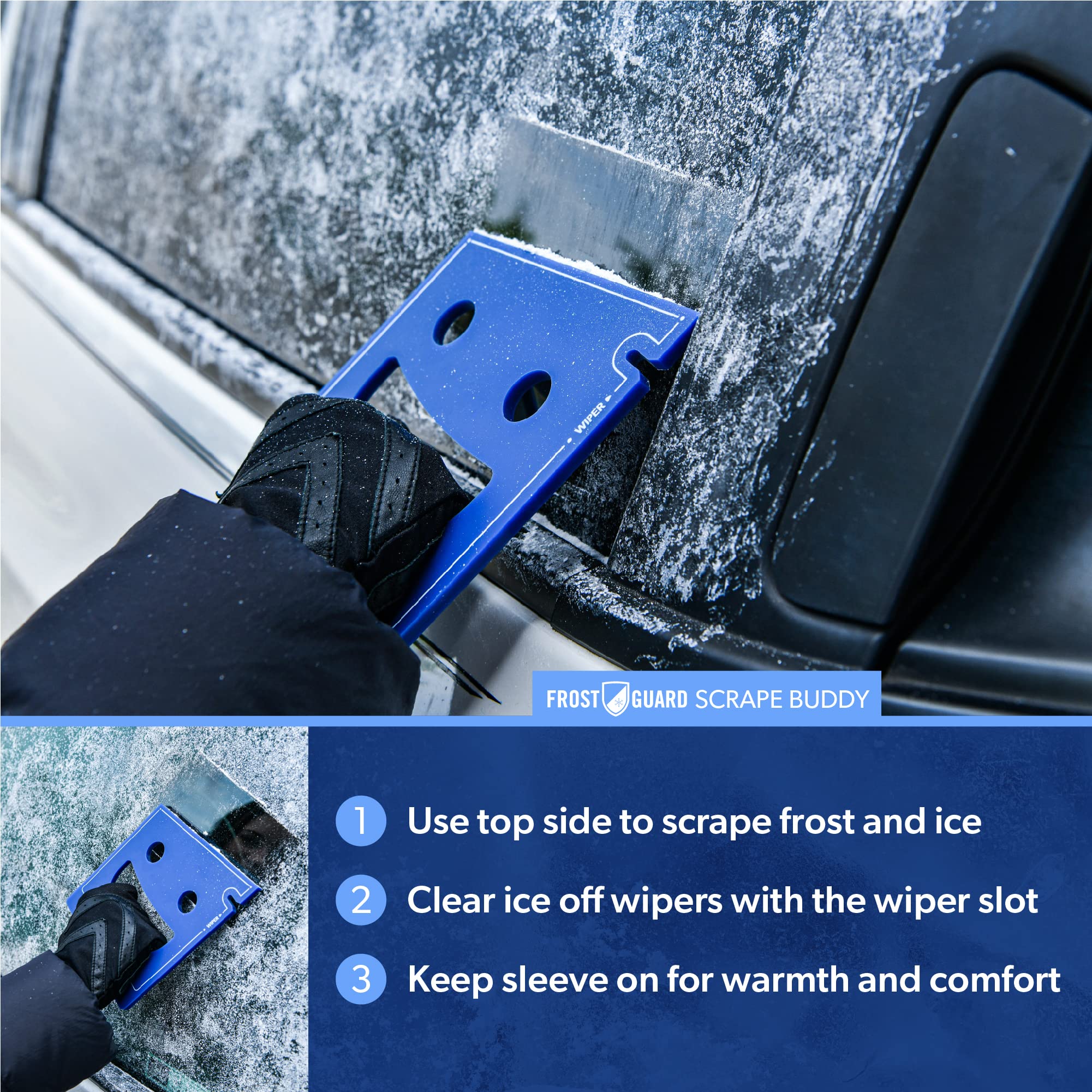Foto 7 | Rascador De Hielo Para Coche Frostguard Scrape Buddy Blue Frost - Venta Internacional.