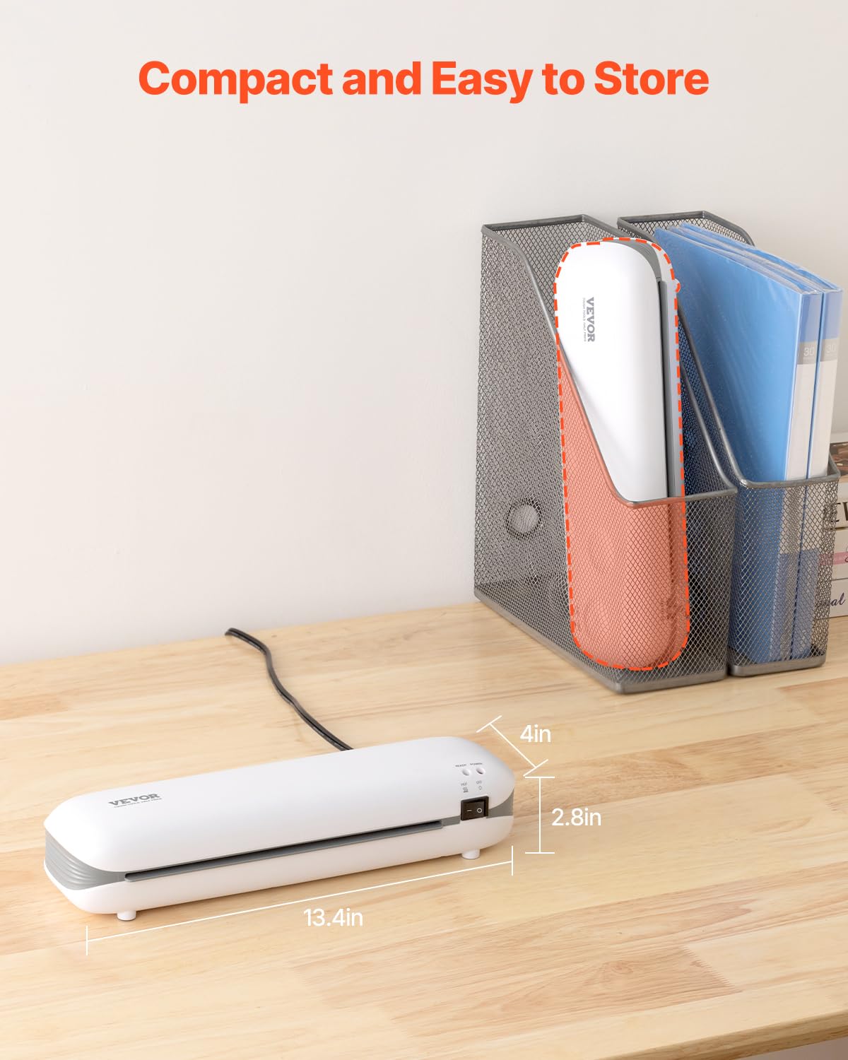 Foto 6 | Laminadora Térmica Vevor Para Papel A4 De 3 A 5 Mm De Grosor, Color Blanco - Venta Internacional.