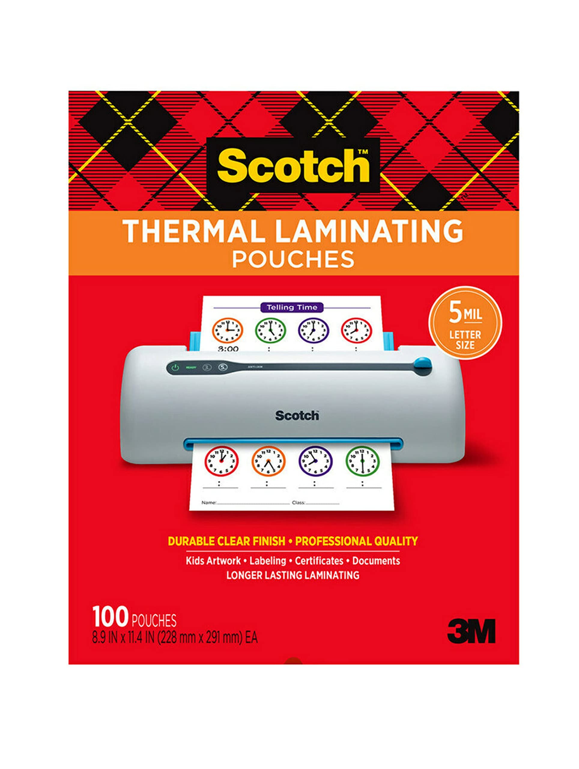 Foto 1 | Bolsas De Laminación Térmica Scotch, 100 Unidades, Transparentes, 125 Micrófonos - Venta Internacional.