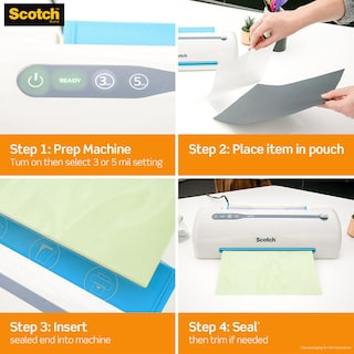 Foto 7 | Bolsas De Laminación Térmica Scotch, 100 Unidades, Transparentes, 125 Micrófonos - Venta Internacional.