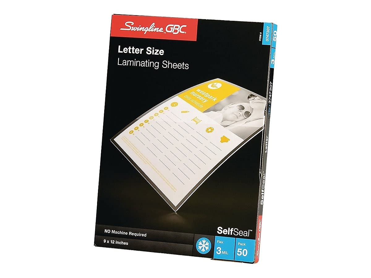 Foto 5 | Láminas Laminadoras Gbc Swingline Autoadhesivas, 3 Mil, Paquete De 50 - Venta Internacional.