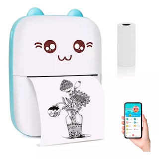 Foto 1 | Mini Impresora Térmica Portátil Kimhi Inalámbricas Bluetooth Sin Tinta Para Ios/android Celular Pc Color Azul