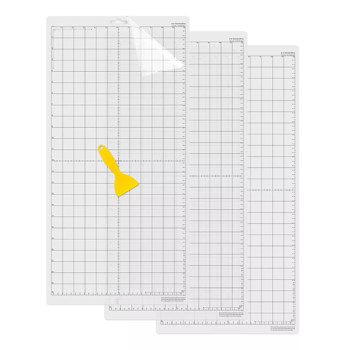 Set Tapete De Corte Para Silhouette Cameo Y Cricut 30x61 3pzas Eo Safe Imports  Esi-9246 Transparente