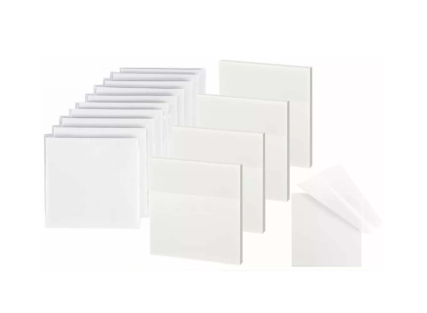 Notas Adhesivas Transparentes Plastificadas Tipo Post-it 500 Pzs, Blancos Traslucidos