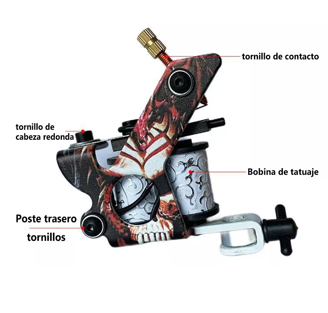 Foto 4 pulgar | Kit De Tatuaje Completo Profesional De 2 Máquinas Tatuadoras