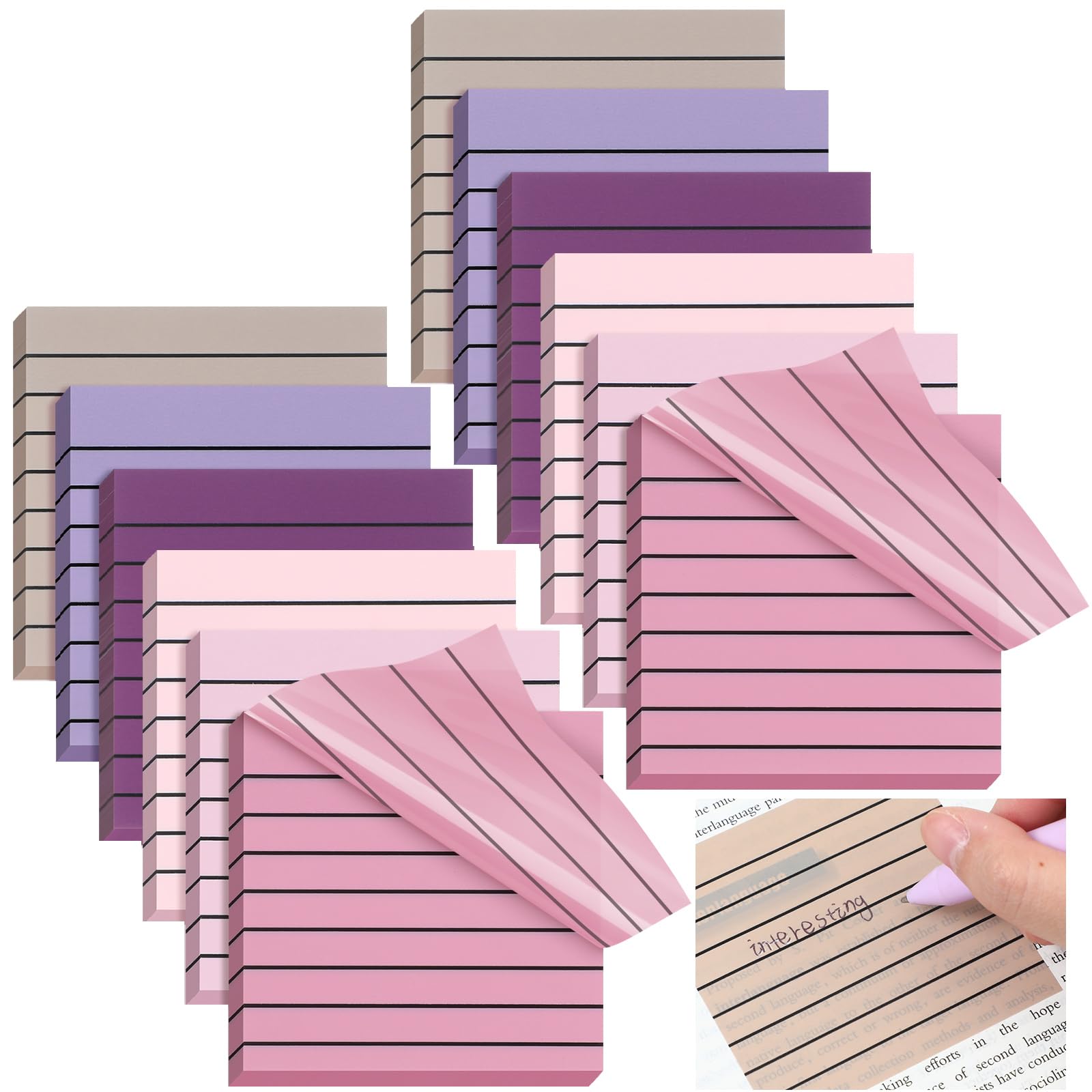 Sticky Notes Linder, 24 Unidades, 720 Hojas, 7,6 X 7,6 Cm, Transparente - Venta Internacional.