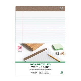 Foto 1 | Bloc De Notas Staples Tru, Rojo, Con Rayas Anchas, 8.5 X 11.75 Pulgadas, 50 Hojas - Venta Internacional.