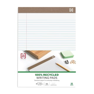 Foto 4 | Bloc De Notas Staples Tru, Rojo, Con Rayas Anchas, 8.5 X 11.75 Pulgadas, 50 Hojas - Venta Internacional.