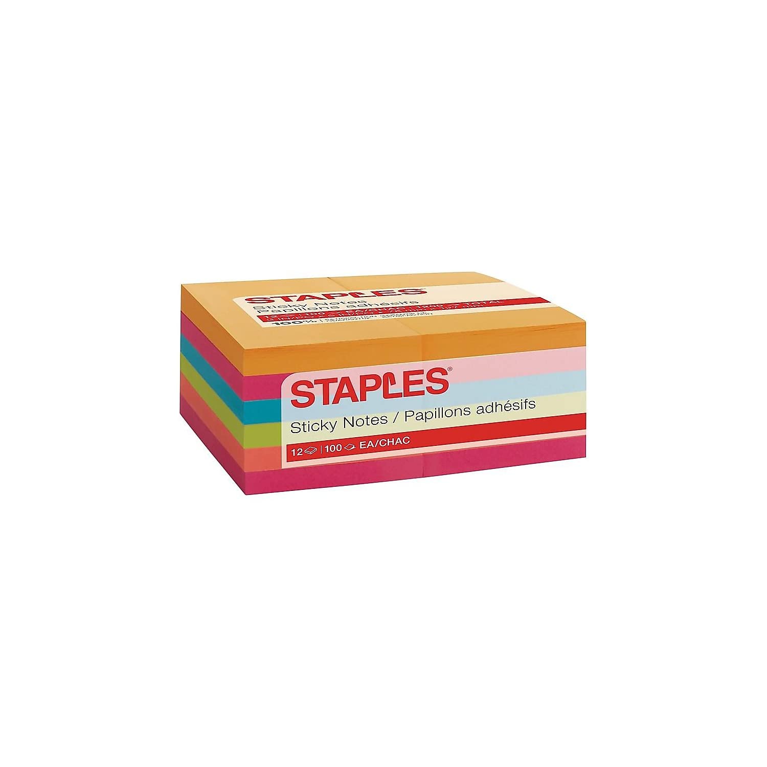 Sticky Notes Staples Stickies Estándar De 7,6 Cm X 12,7 Cm, Varios Colores - Venta Internacional.