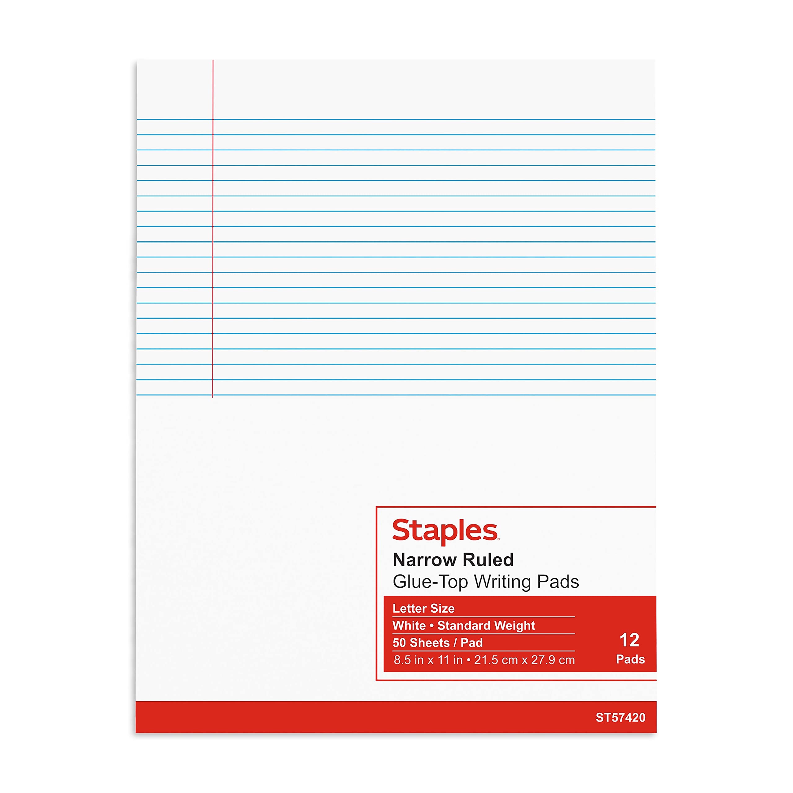 Foto 3 pulgar | Bloc De Notas Staples St57420, 21,6 X 27,9 Cm, Con Rayas Estrechas, 50 Hojas - Venta Internacional.