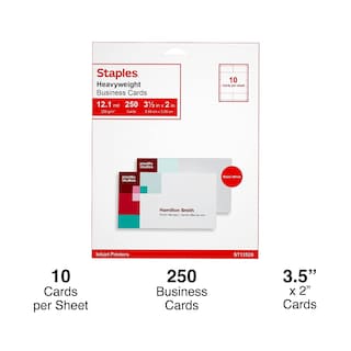 Foto 2 | Tarjetas De Presentación De Inyección De Tinta Staples 610381, Color Blanco Mate, Paquete De 250 - Venta Internacional.
