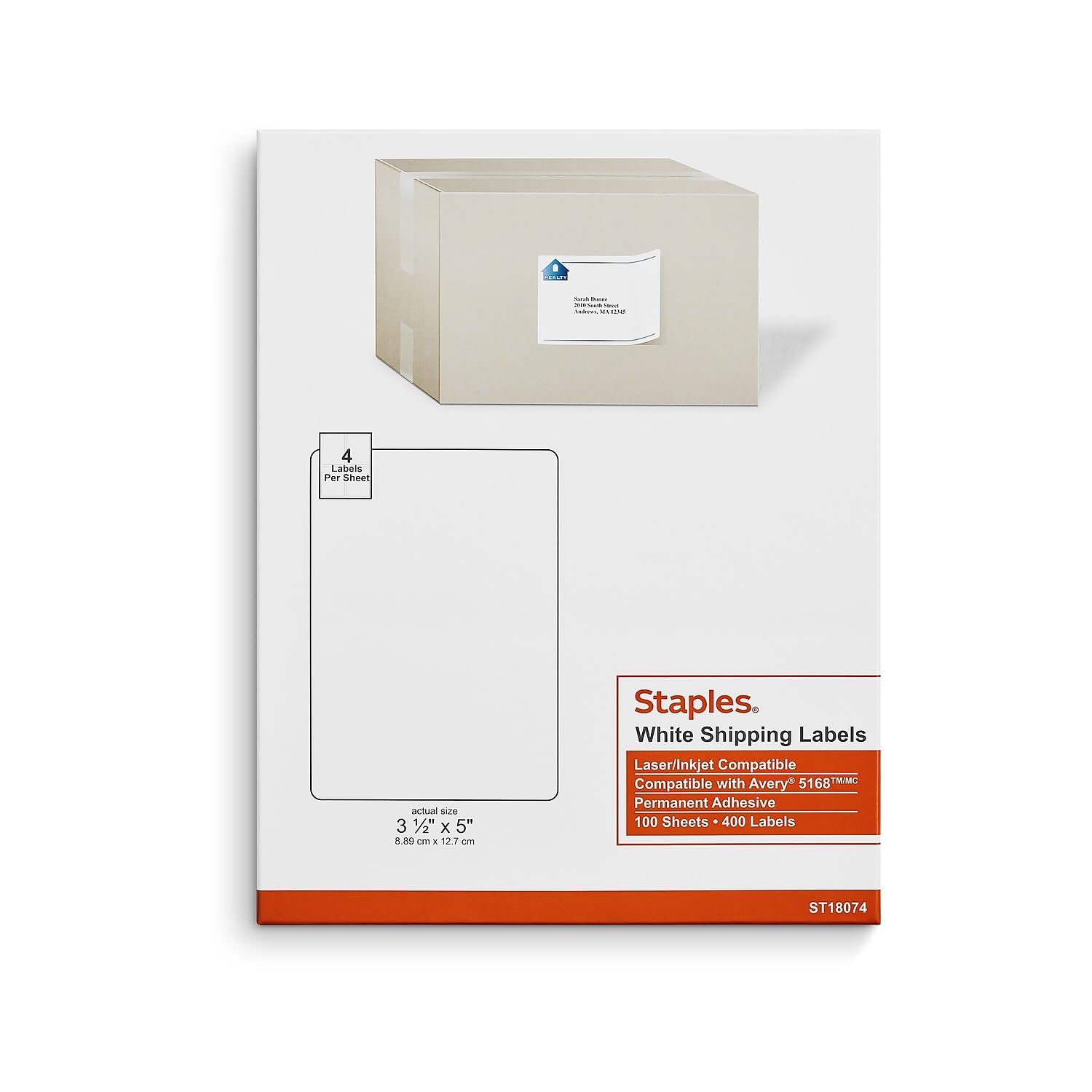 Foto 2 pulgar | Etiquetas De Envío Staples Laser/inkjet Bright White 800/carton - Venta Internacional.