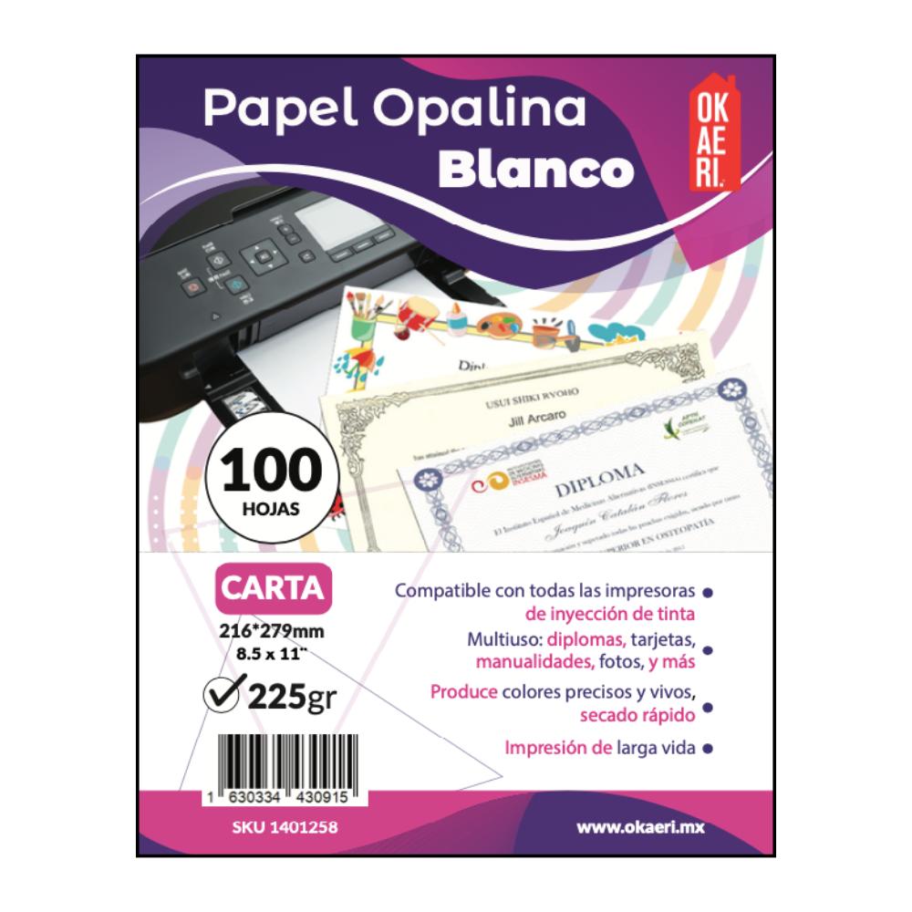 Foto 7 pulgar | Papel Opalina Gruesa 100 Hojas Blancas 225g Carta Paquete Blanco