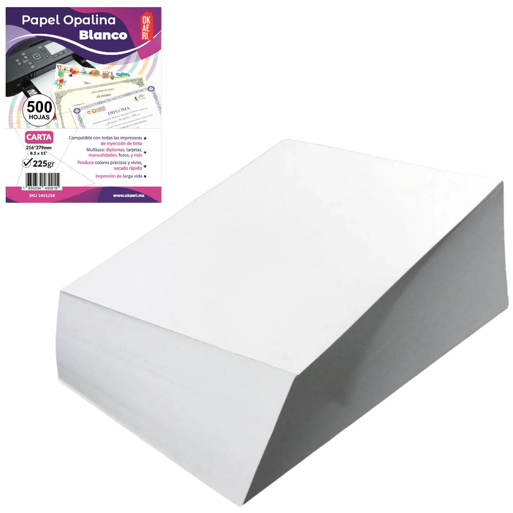 Foto 2 pulgar | Papel Opalina Okaeri 500 Hojas Blancas Tamaño Carta