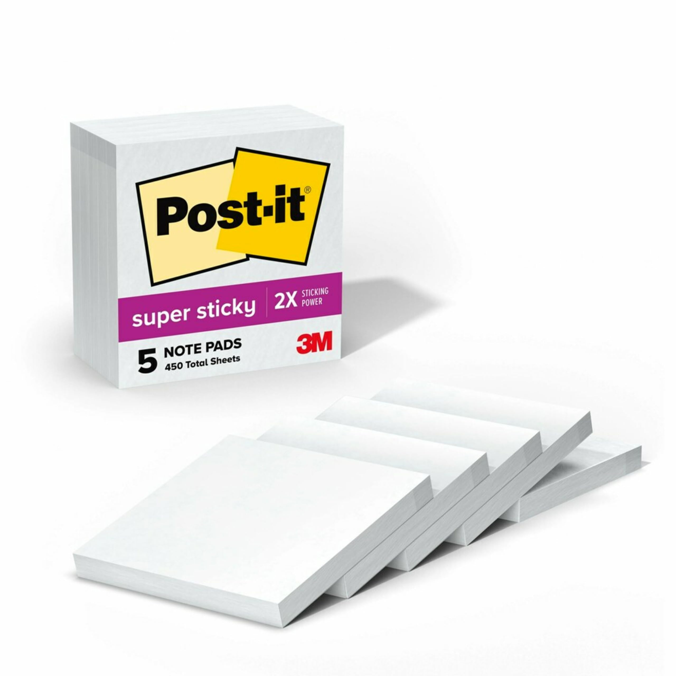 Foto 2 pulgar | Sticky Notes Post-it Super Sticky, 3 X 3 Pulgadas, 5 Blocs First Snow - Venta Internacional.