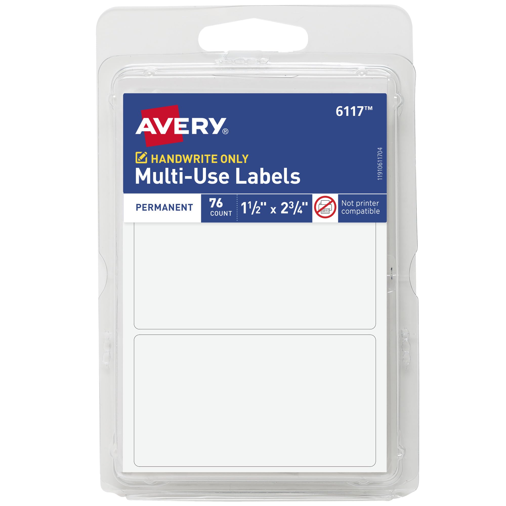 Foto 1 | Etiquetas Autoadhesivas Avery, Permanentes, Multiusos, 76 Etiquetas En Blanco - Venta Internacional.