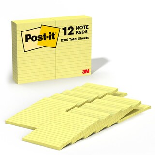 Foto 1 | Notas Adhesivas Post-it De 4 X 6 Cm, 12 Blocs, Amarillo Canario (660) - Venta Internacional.