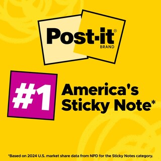 Foto 3 | Notas Adhesivas Post-it De 4 X 6 Cm, 12 Blocs, Amarillo Canario (660) - Venta Internacional.