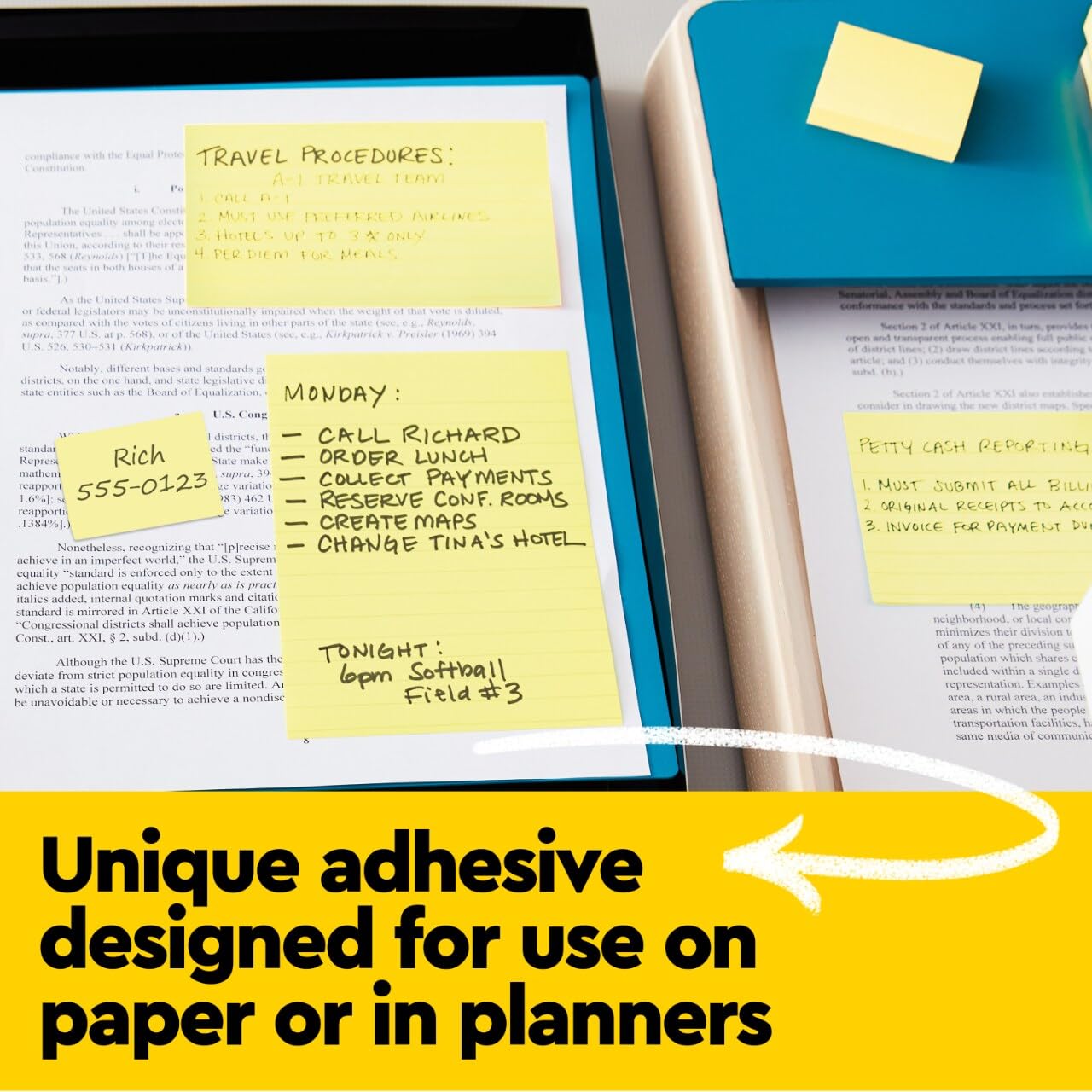 Foto 4 | Notas Adhesivas Post-it De 4 X 6 Cm, 12 Blocs, Amarillo Canario (660) - Venta Internacional.