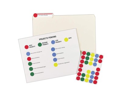 Foto 6 | Etiquetas De Codificación Por Colores Avery Removibles, Tamaño Surtido De 3/4 De Diámetro - Venta Internacional.
