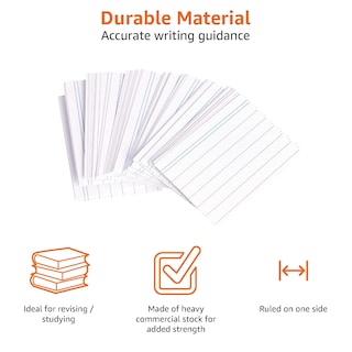 Foto 3 | Tarjetas De Índice Amazon Basics, Tamaño A8, Rayadas, Blancas (paquete De 1000 Unidades) - Venta Internacional.