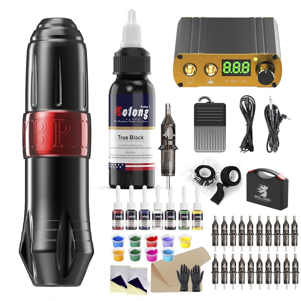 Kit De Pistola De Tatuaje Solong Tattoo Gun Starter Con Cartuchos De Agujas - Venta Internacional.