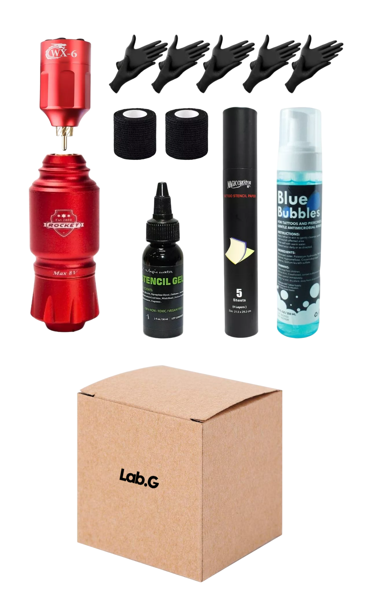 Foto 1 | Kit Máquina Para Tatuar Mini Pen Rocket Batería Inalámbrica Rojo