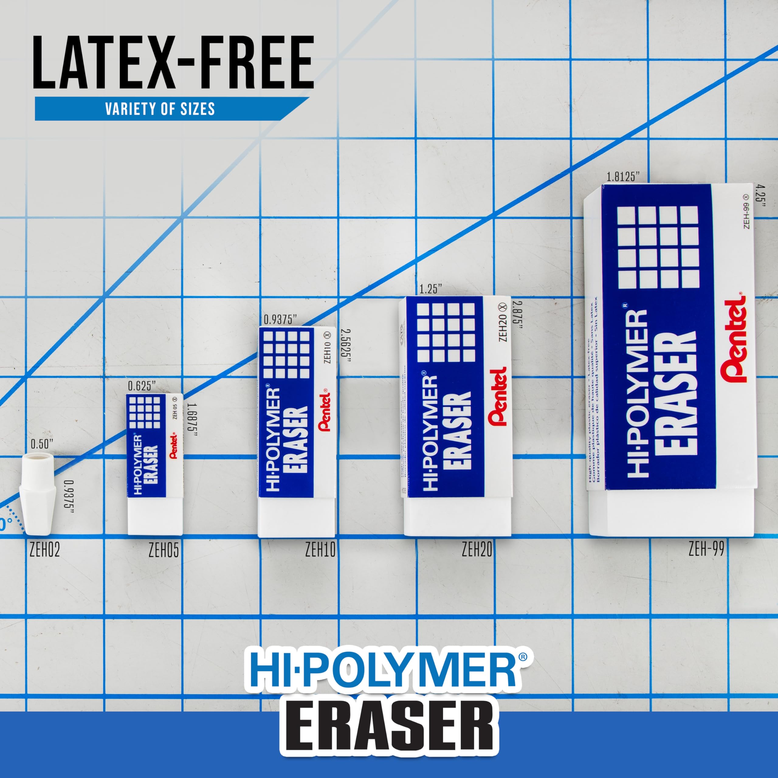 Foto 6 | Bloques De Polímero De Alta Calidad Eraser Pentel, Tamaño Pequeño, Paquete De 3 Unidades Zeh05bp2f - Venta Internaci
