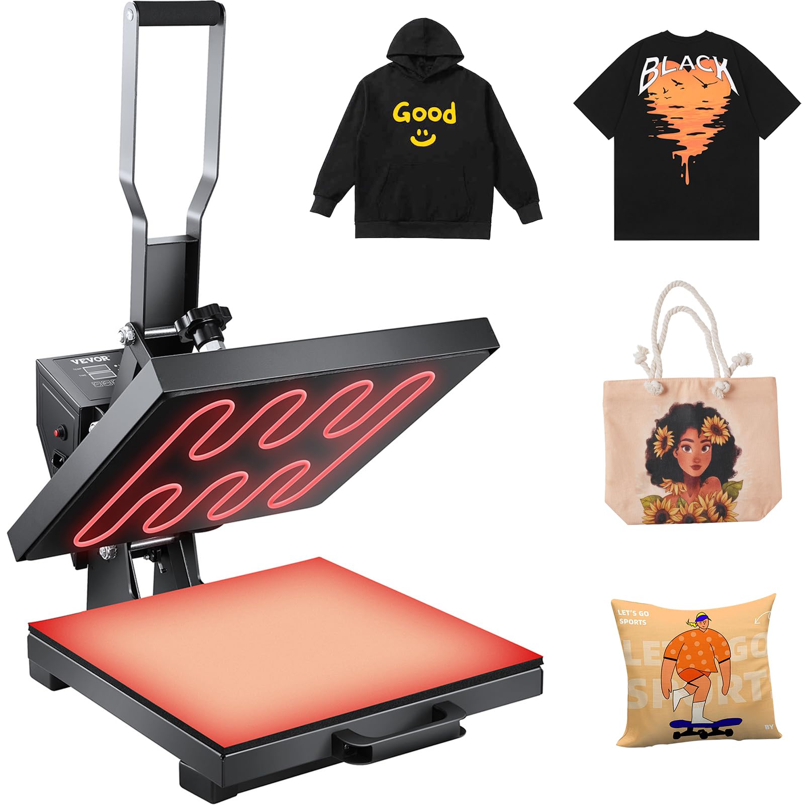Foto 1 | Máquina Eléctrica Heat Press Vevor 15x15 Para Camisetas, Color Negro - Venta Internacional.