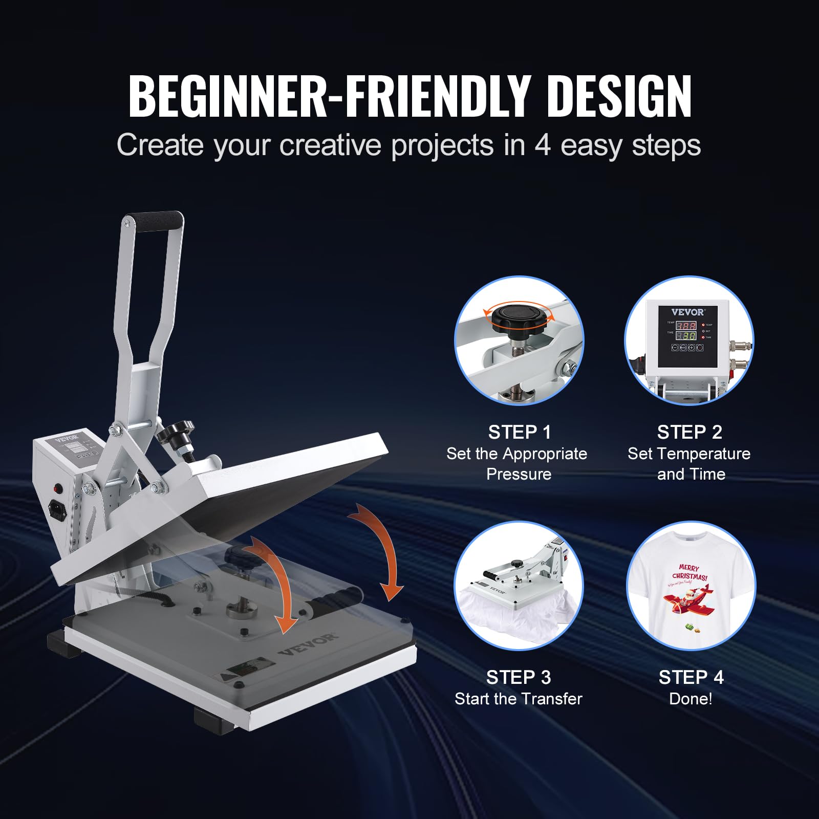 Foto 6 | Máquina De Prensa Térmica Heat Press Vevor 15x15 Para Camiseta Blanca - Venta Internacional.