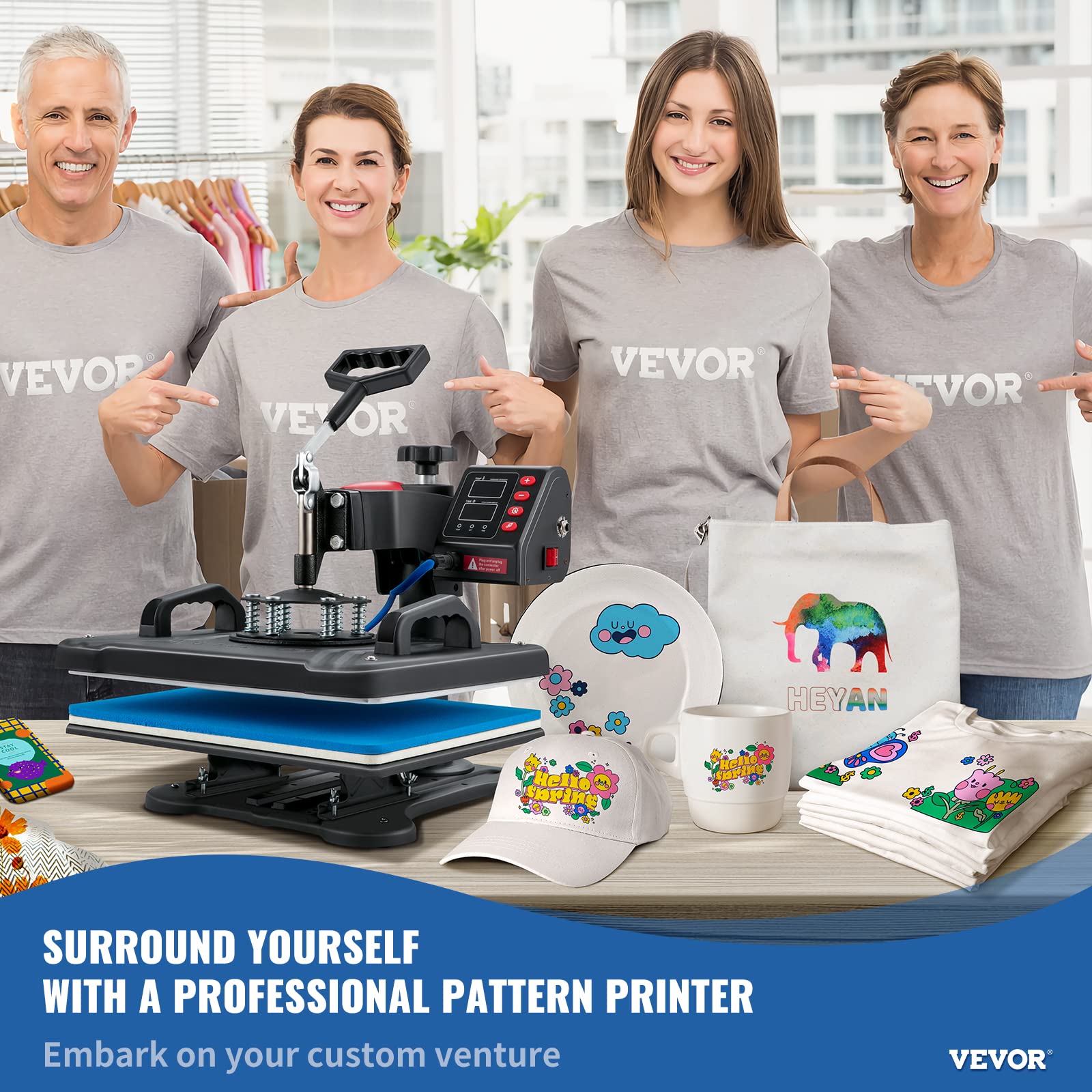 Foto 3 pulgar | Máquina De Prensado Térmico Vevor 5 En 1 Para Camisetas De 29 X 38 Cm, 900 W - Venta Internacional.