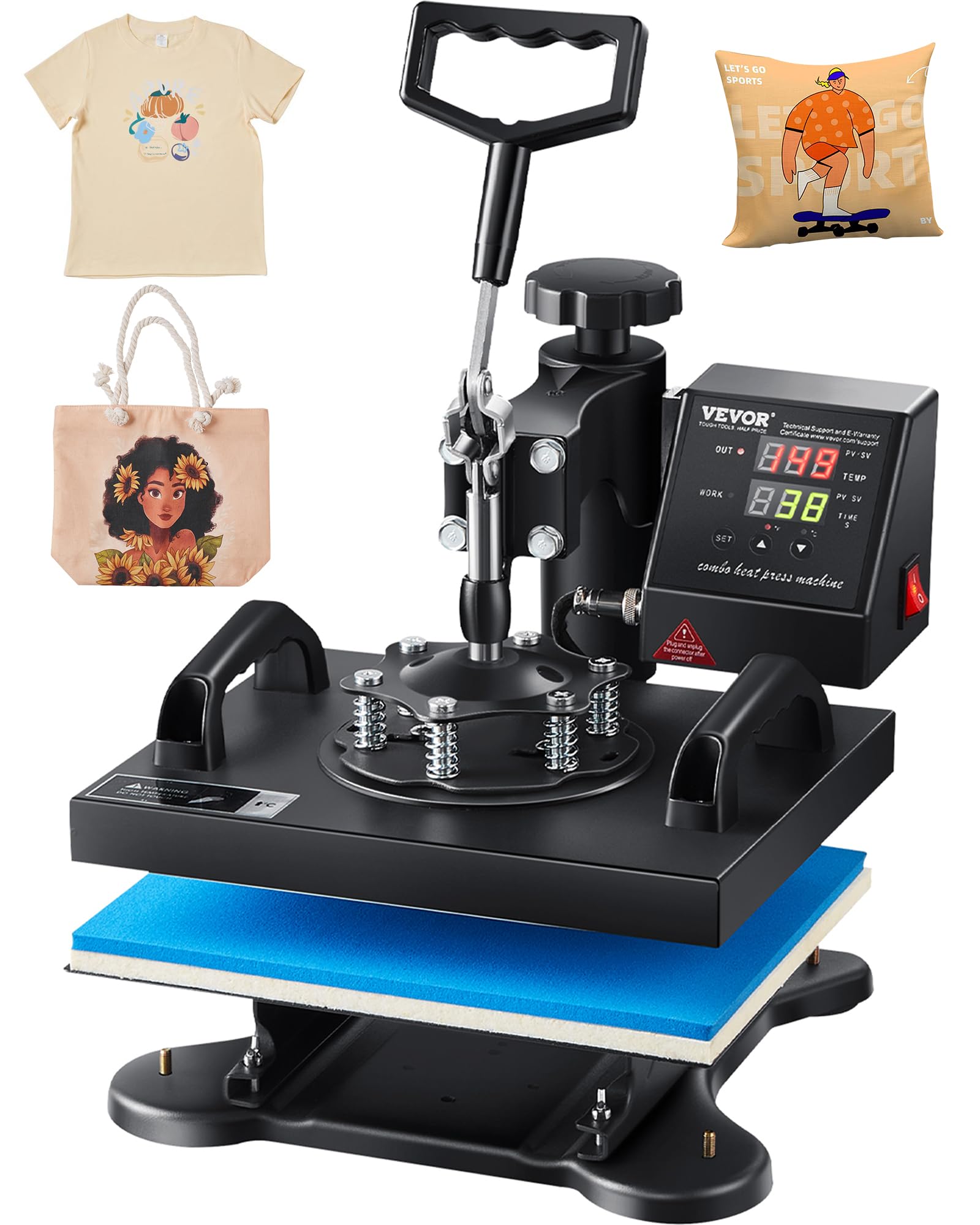 Prensa Térmica Vevor, 12 X 10 Pulgadas, Sublimación, 650 W, 110 V - Venta Internacional. $3,452
