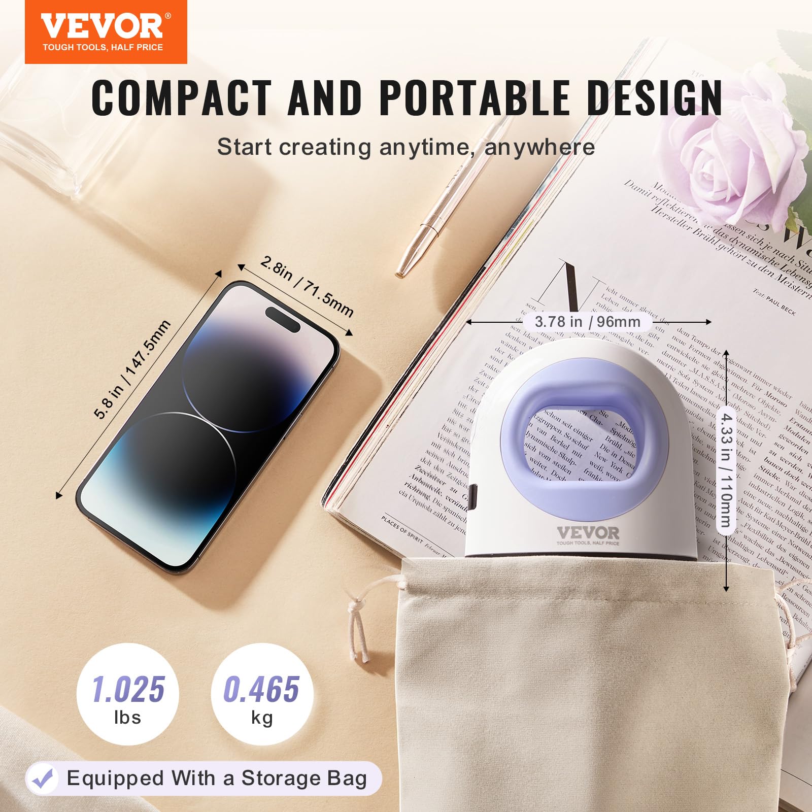 Foto 3 pulgar | Máquina De Prensado En Caliente Vevor Mini Con 3 Ajustes De Calor Y Apagado Automático - Venta Internacional.